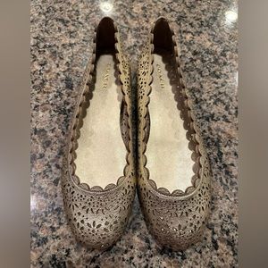 Coach Carsin Metallica leather flats